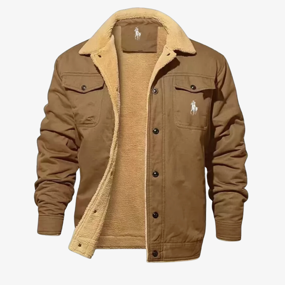 Denim Jacket with Fur Lining