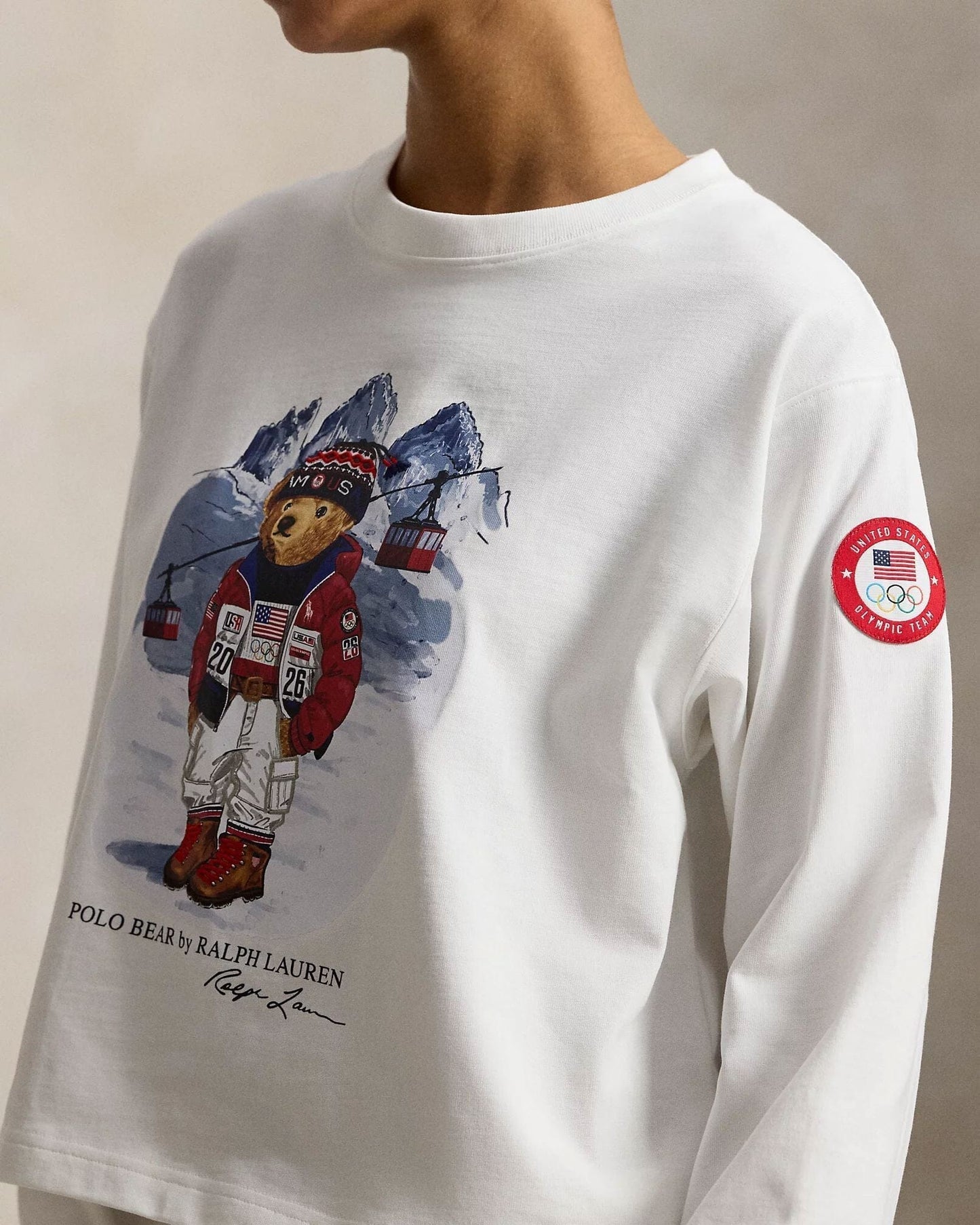 Ralph Lauren Team USA Polo Bear Long-Sleeve Tee