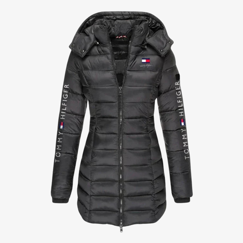 Long Padded Jacket with Hood