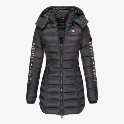 Long Padded Jacket with Hood