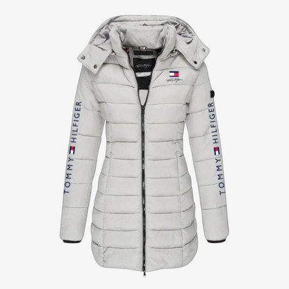 Long Padded Jacket with Hood