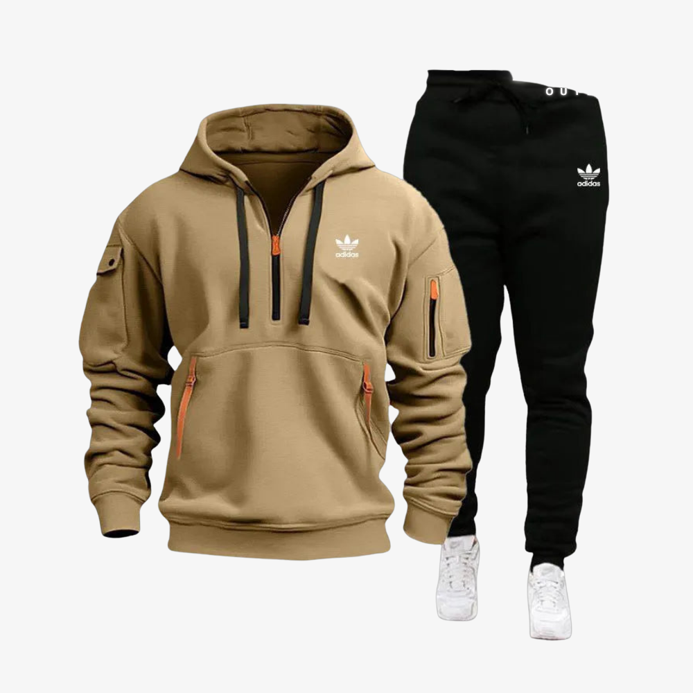 Hooded Set with Zip Details