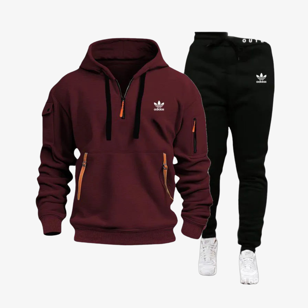 Hooded Set with Zip Details
