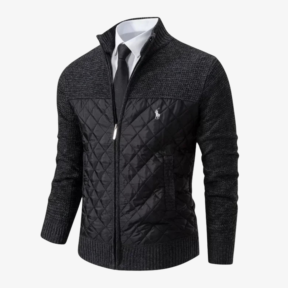 Cardigan with Quilted Front & Zip