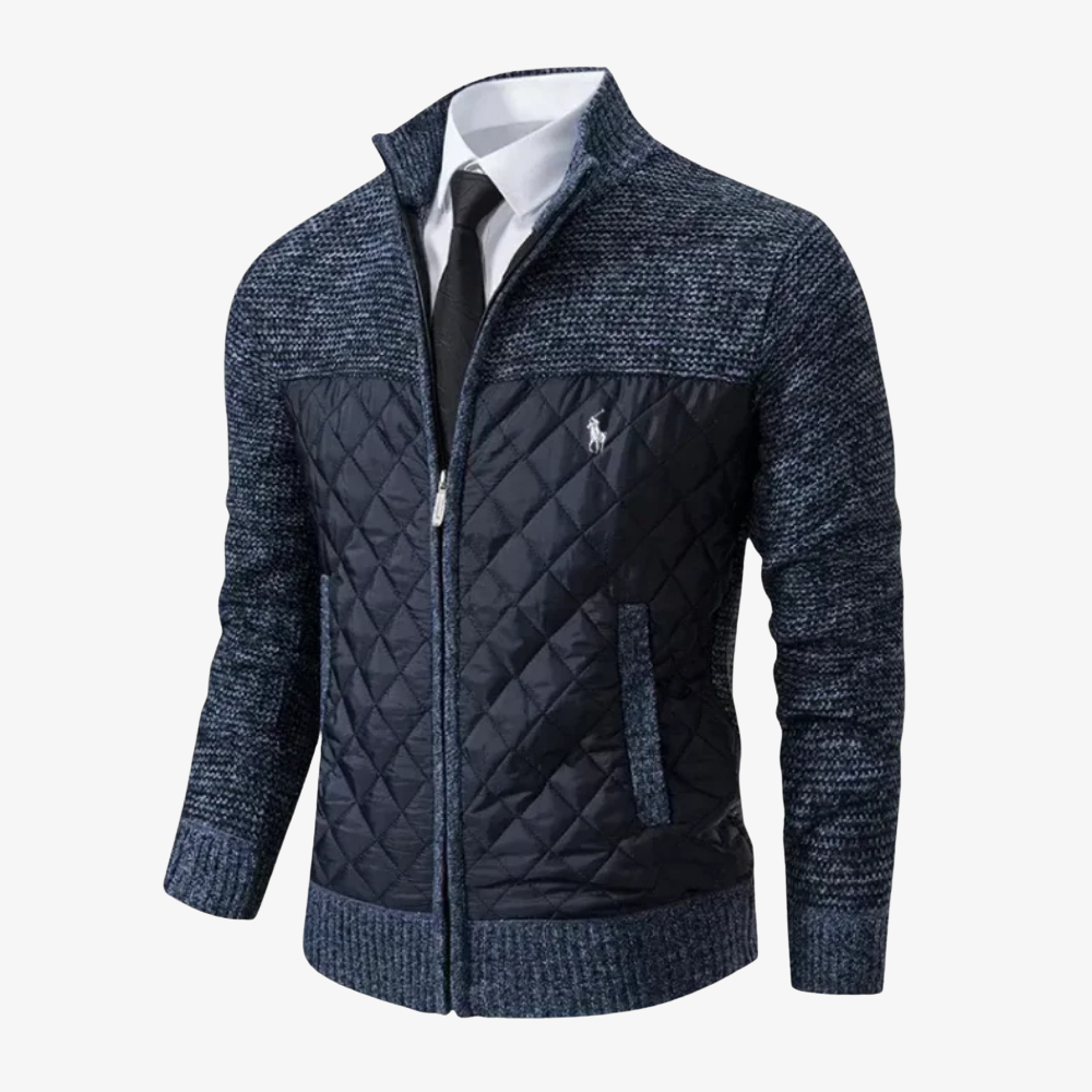 Cardigan with Quilted Front & Zip