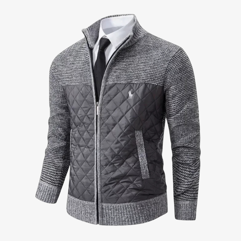 Cardigan with Quilted Front & Zip