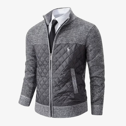 Cardigan with Quilted Front & Zip