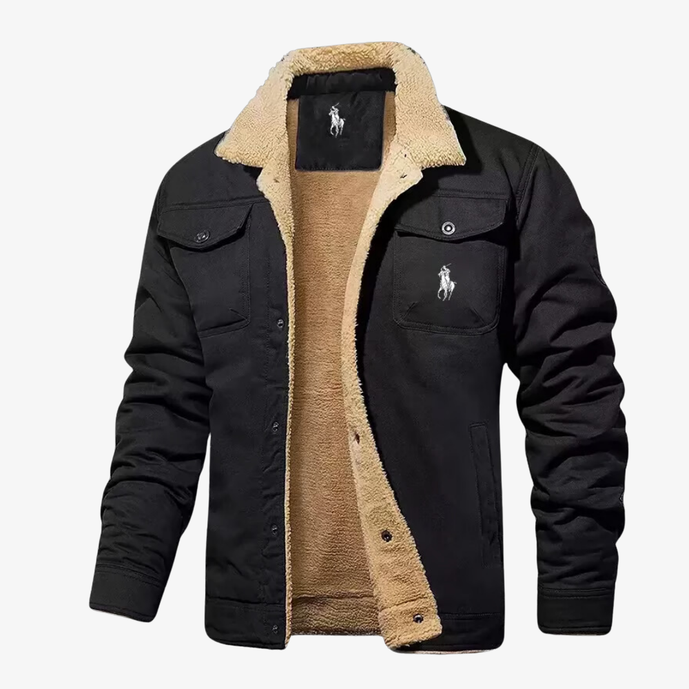 Denim Jacket with Fur Lining