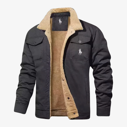 Denim Jacket with Fur Lining