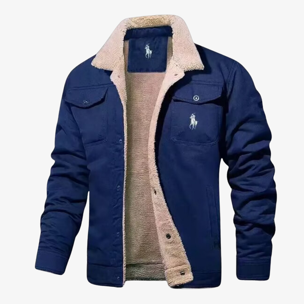 Denim Jacket with Fur Lining