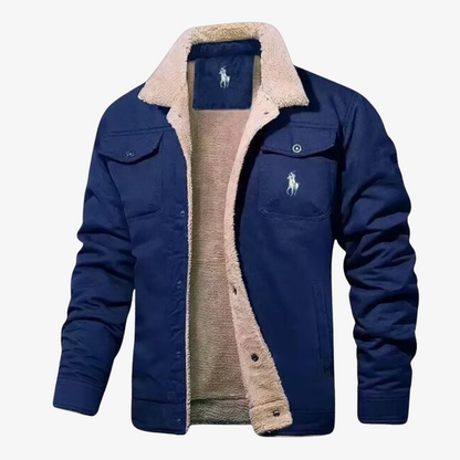 Denim Jacket with Fur Lining