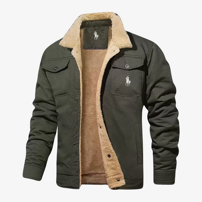 Denim Jacket with Fur Lining