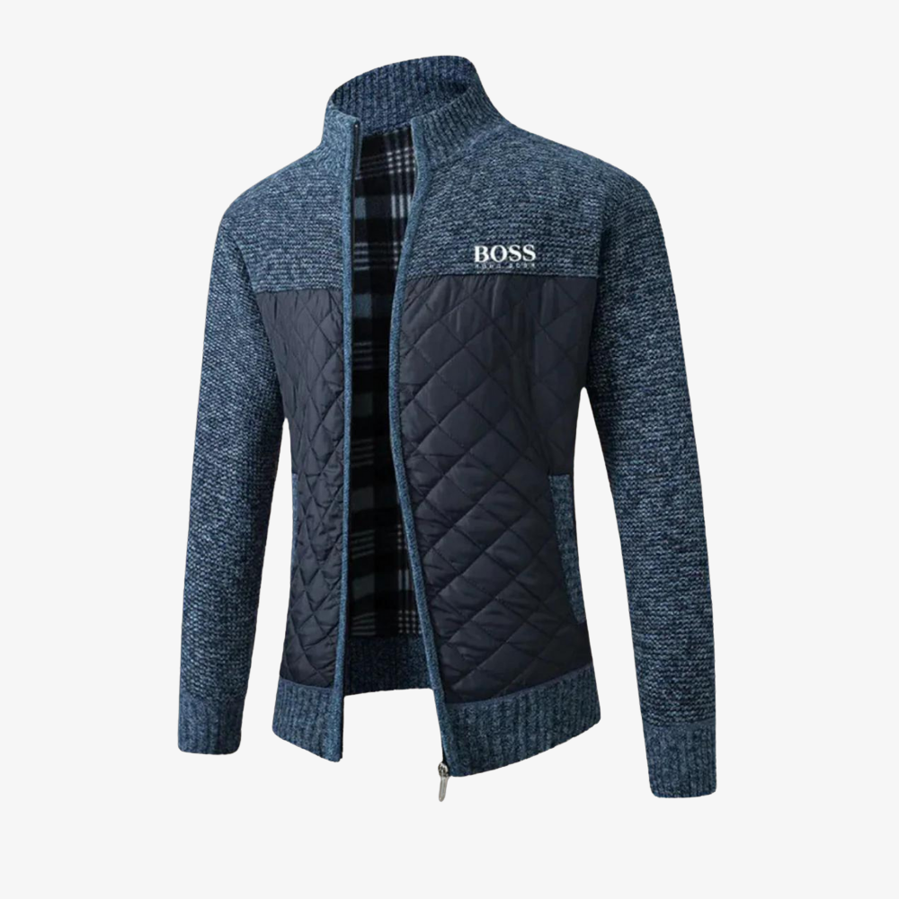 Cardigan with Quilted Front