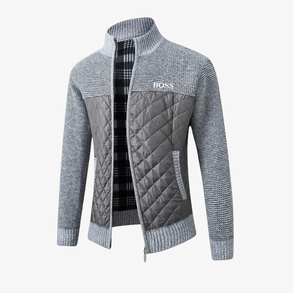 Cardigan with Quilted Front