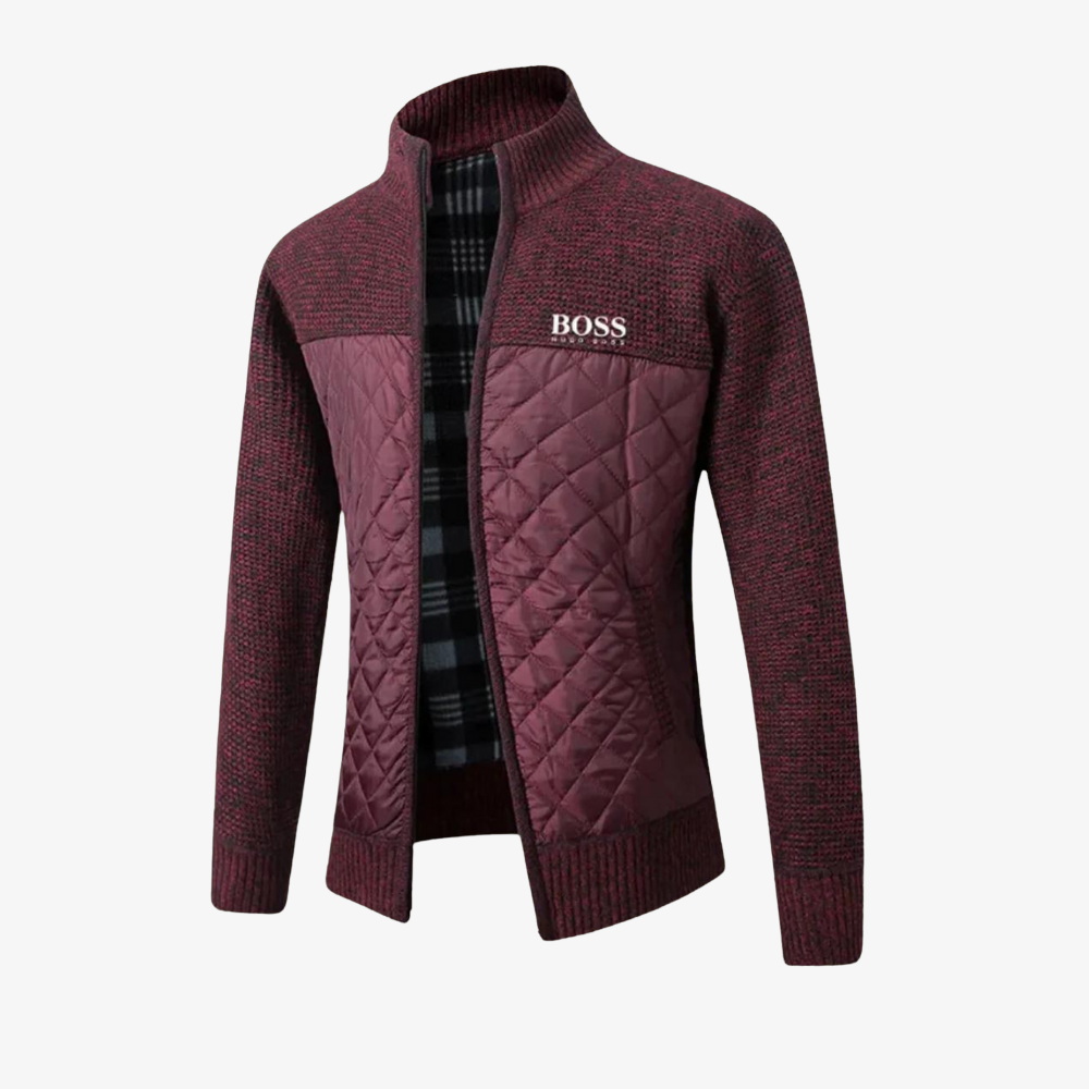 Cardigan with Quilted Front