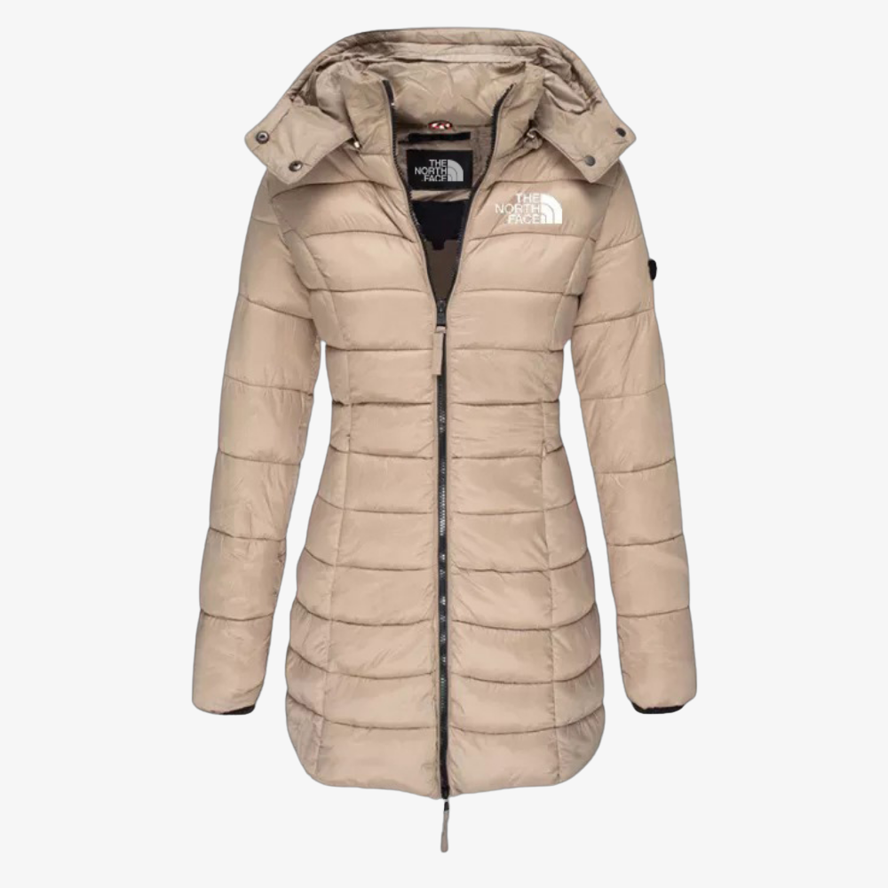Long Padded Jacket with Hood