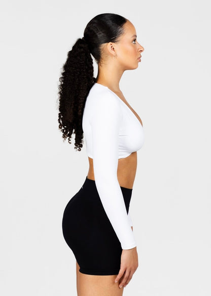‘Bella’ Twist Long Sleeve - White
