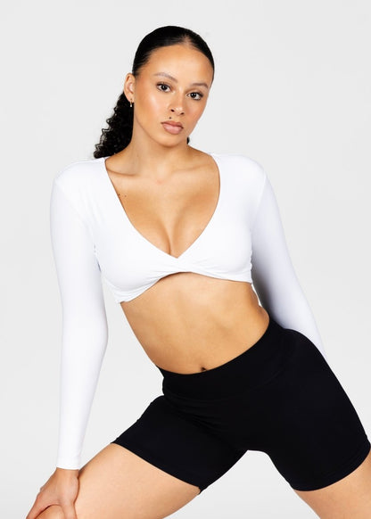 ‘Bella’ Twist Long Sleeve - White