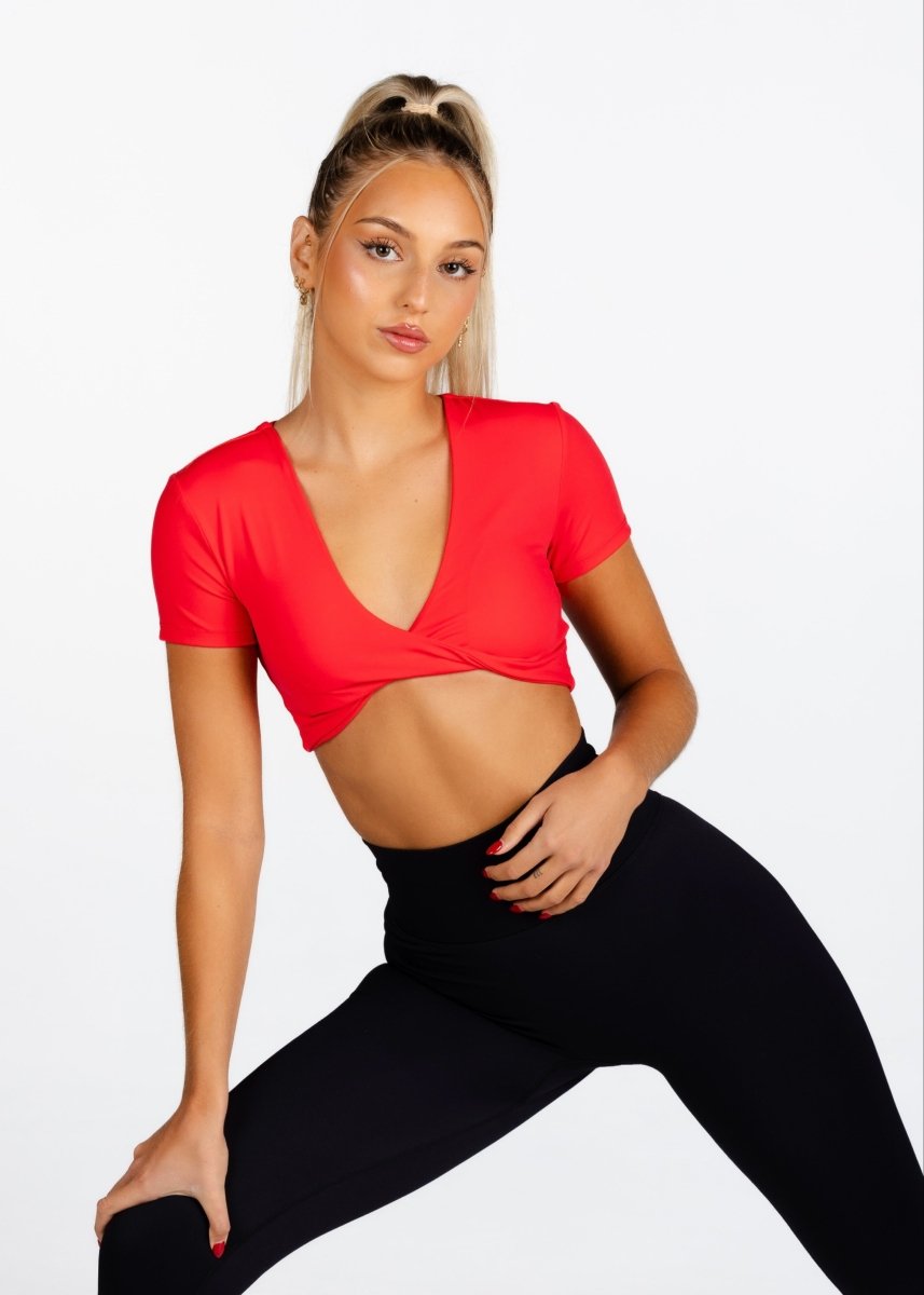 ‘Bella' Twist Tee - Red