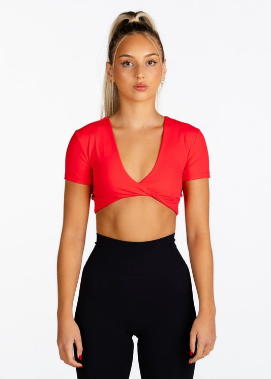 ‘Bella' Twist Tee - Red