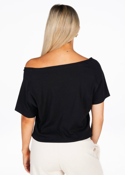 Off The Shoulder Tee - Black