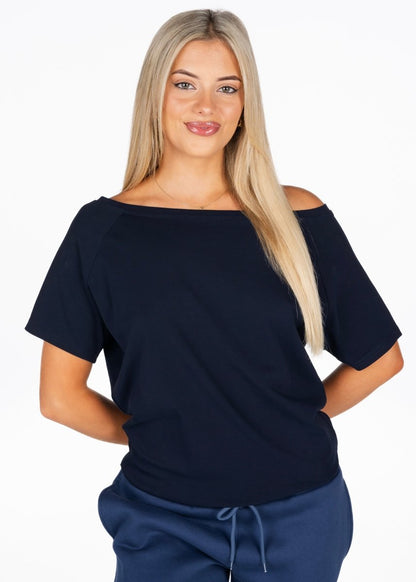 Off The Shoulder Tee - Navy