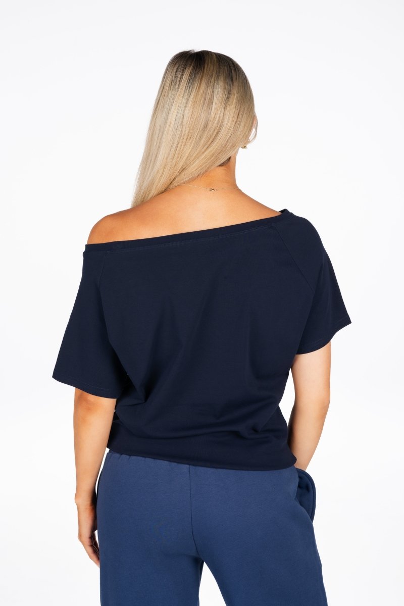 Off The Shoulder Tee - Navy