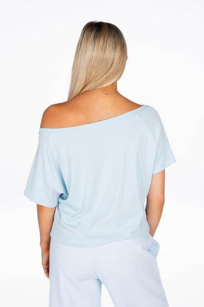 Off The Shoulder Tee - Sky Blue