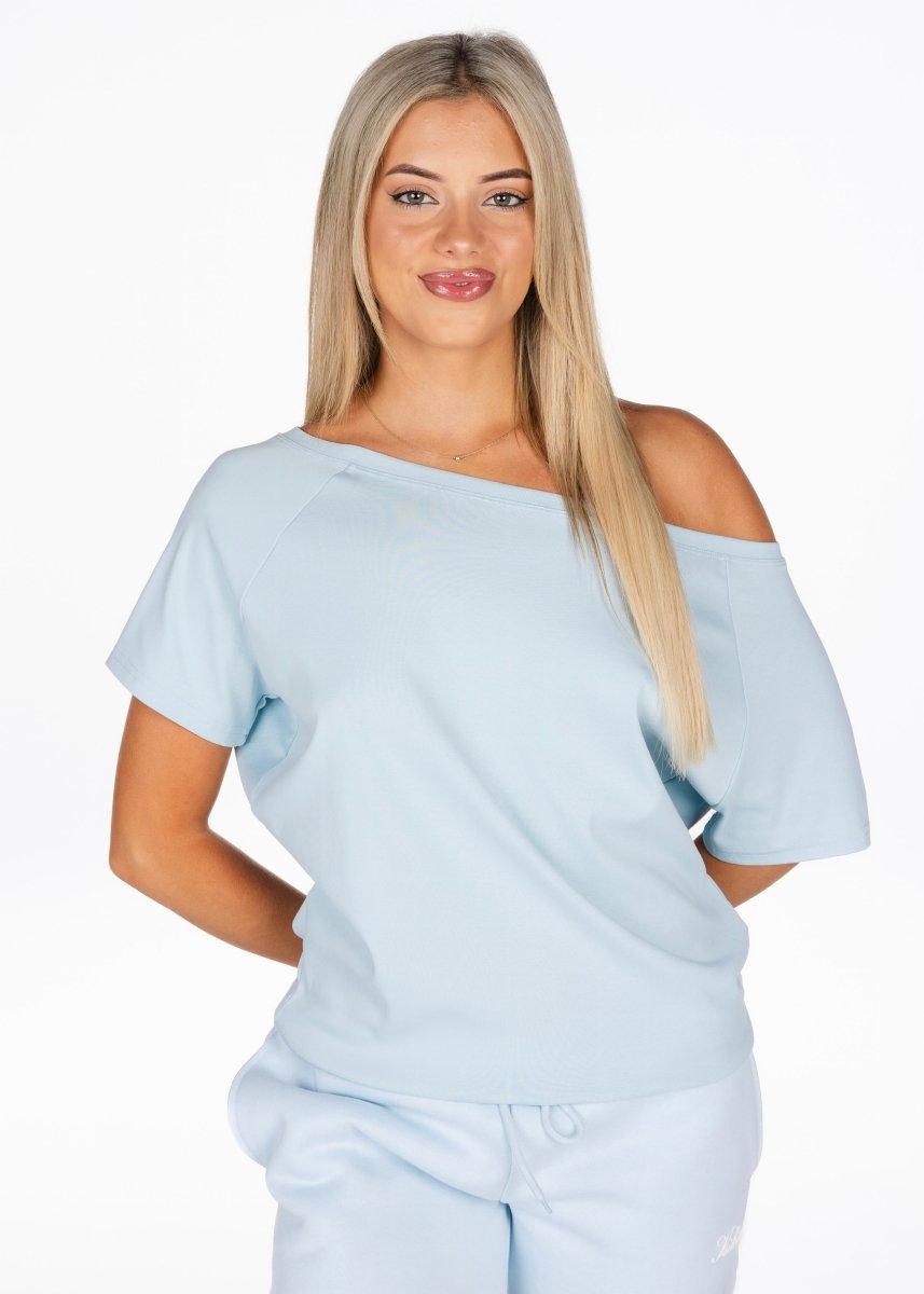 Off The Shoulder Tee - Sky Blue