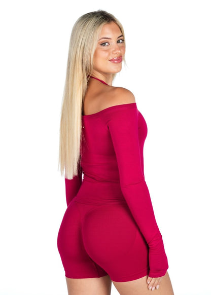Off The Shoulder Top - Scarlett Ruby-Red