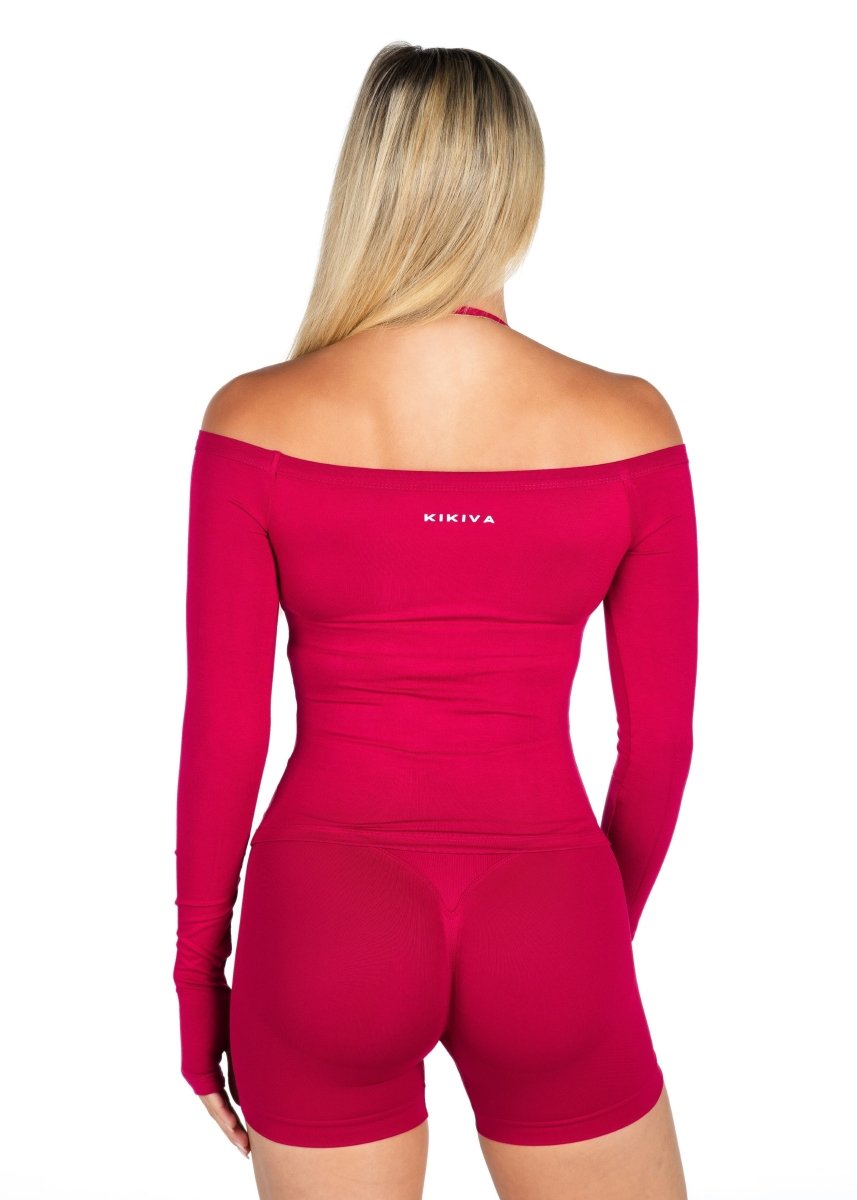 Off The Shoulder Top - Scarlett Ruby-Red