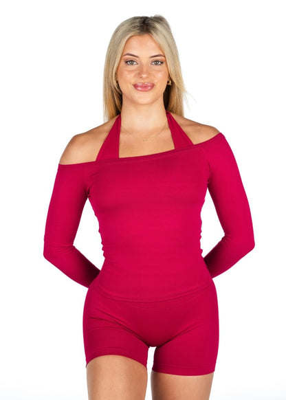 Off The Shoulder Top - Scarlett Ruby-Red